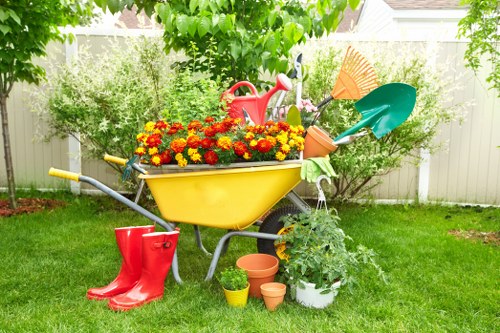 Beautifully landscaped garden in Marylebone with blooming flowers